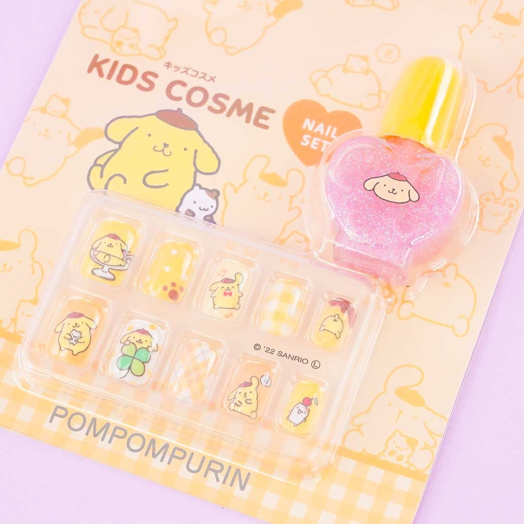Pompompurin Nail Tips & Nail Polish Set