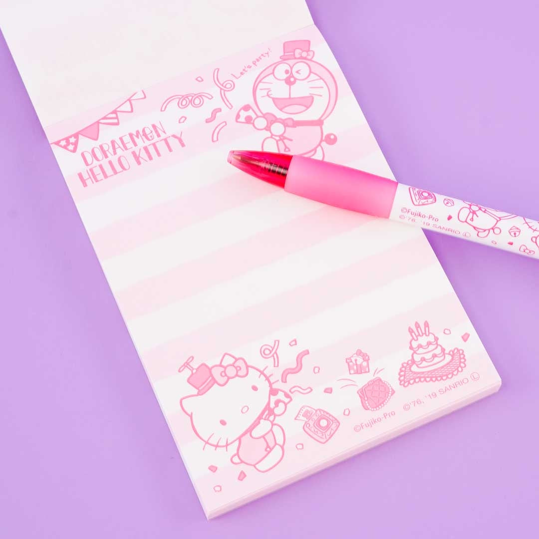 Hello Kitty x Doraemon Notepad & Pen Set
