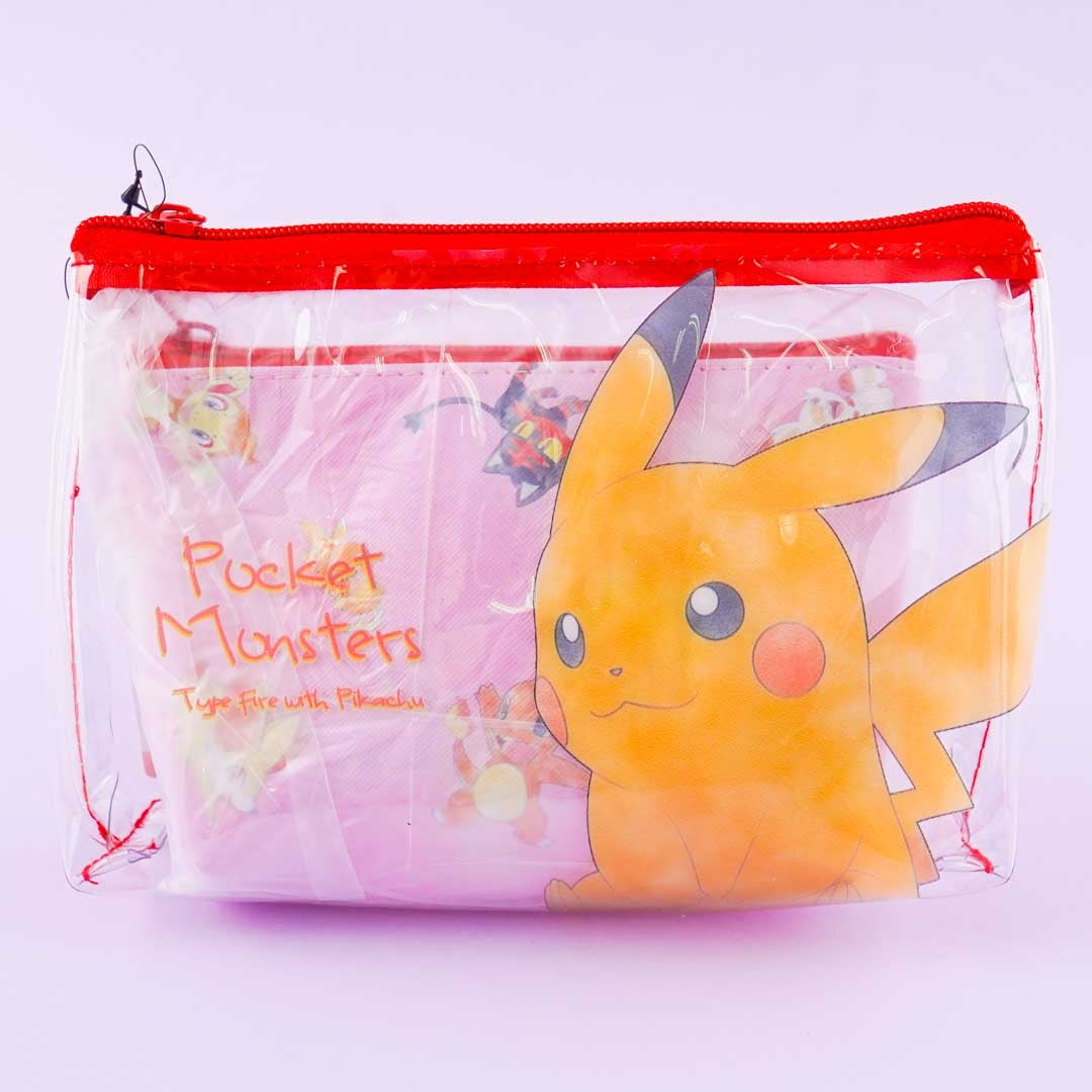 Pokémon Fire Type With Pikachu Pouch Set