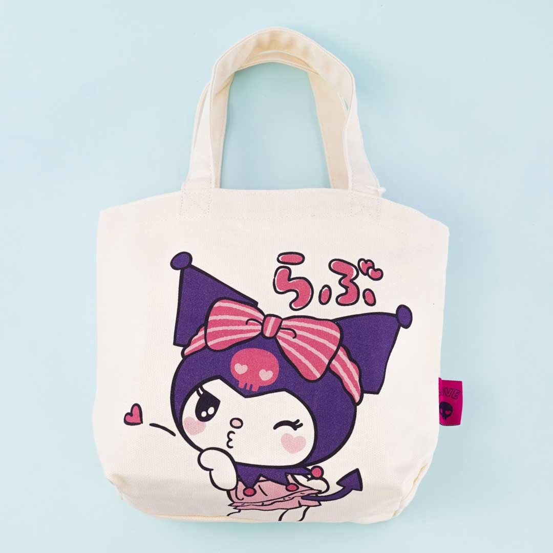 Kuromi Air Kiss Canvas Mini Tote Bag