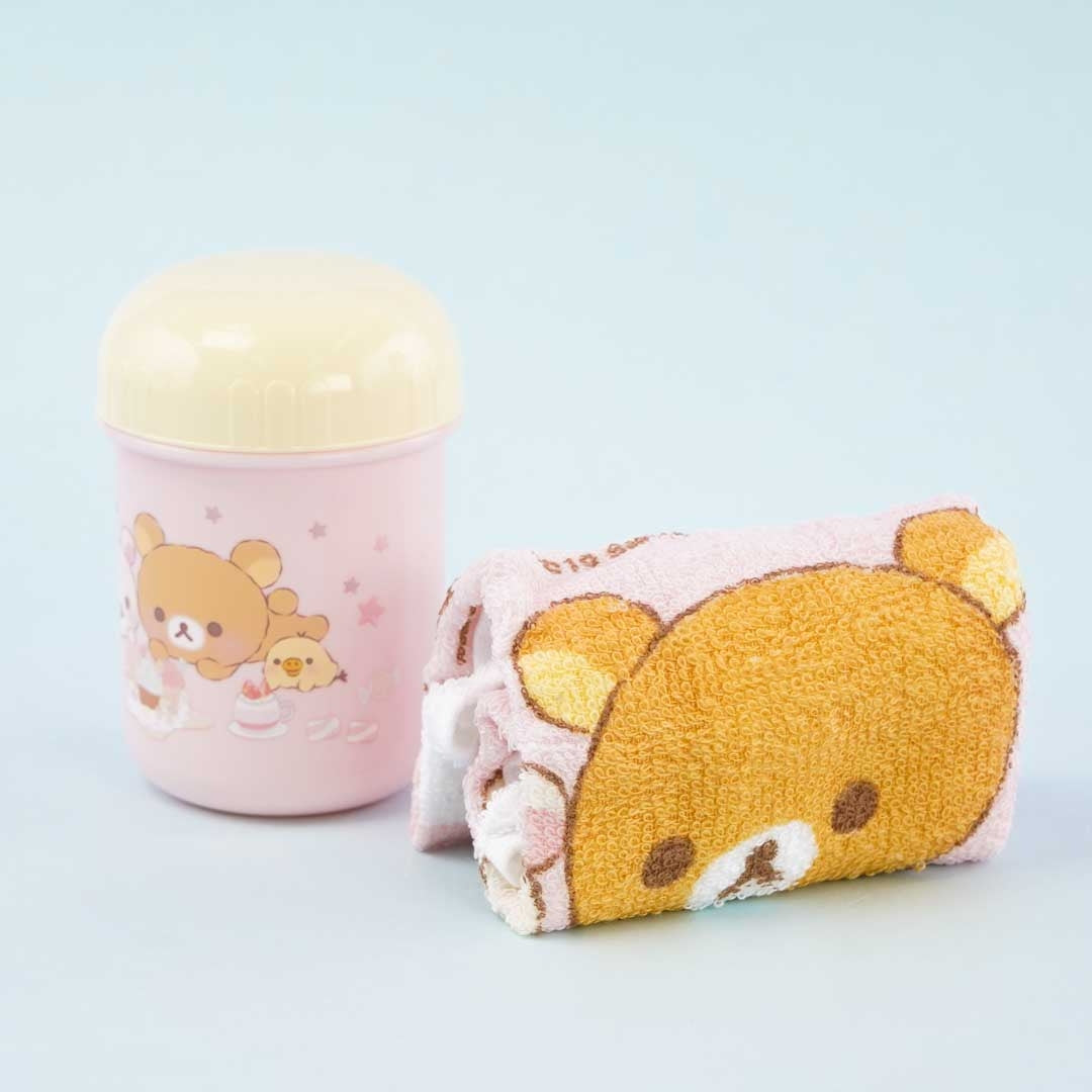 Rilakkuma & Friends Wet Towel With Cylinder Case