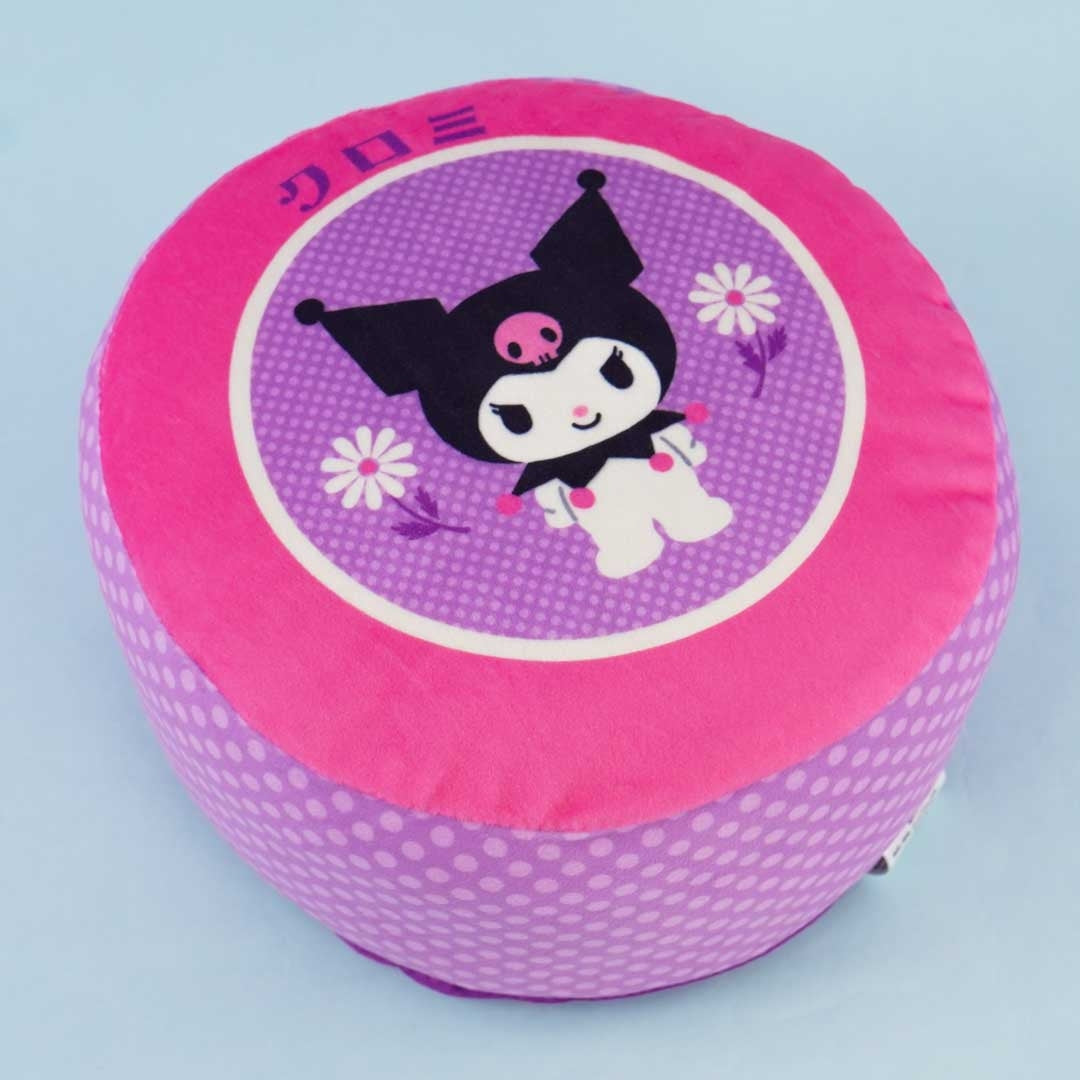 Kuromi Flowery Puff Round Cushion