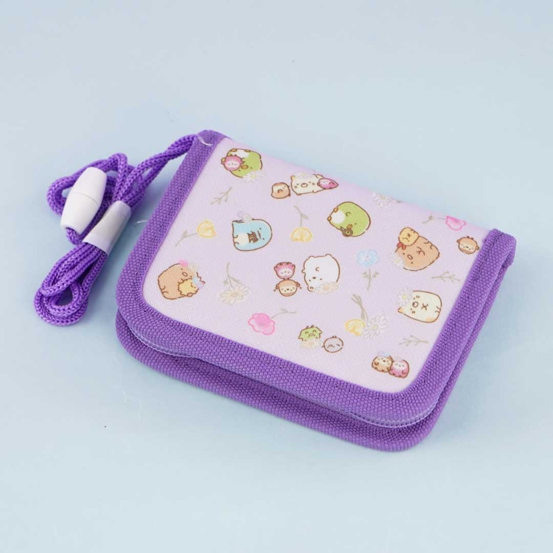 Sumikko Gurashi Spring Flowers Wallet With Neck Strap