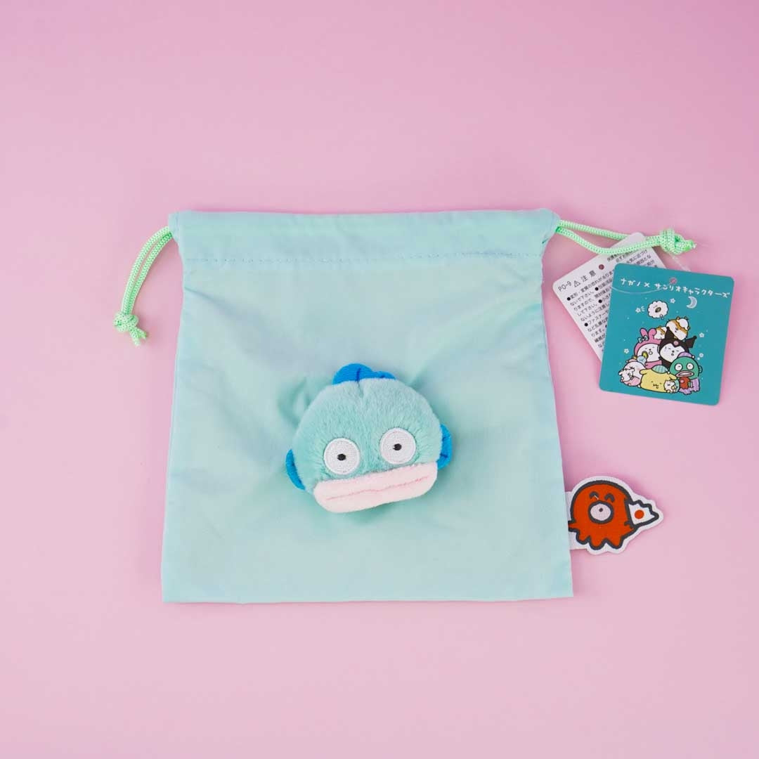 Hangyodon Plushie Head Drawstring Pouch