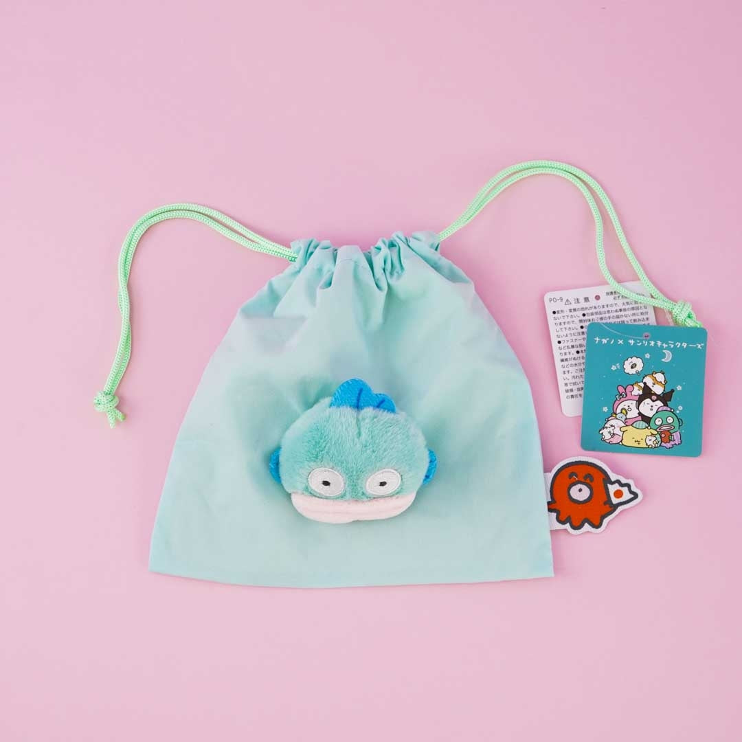Hangyodon Plushie Head Drawstring Pouch