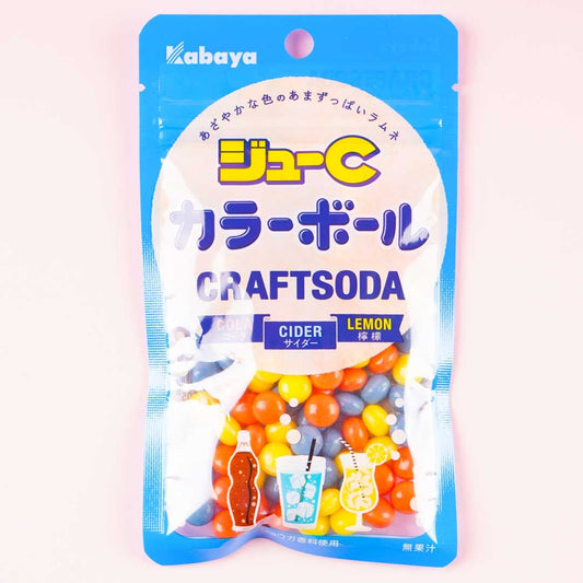 Kabaya Juicy C Color Ball Mini Ramune Candy Bag - Craft Soda