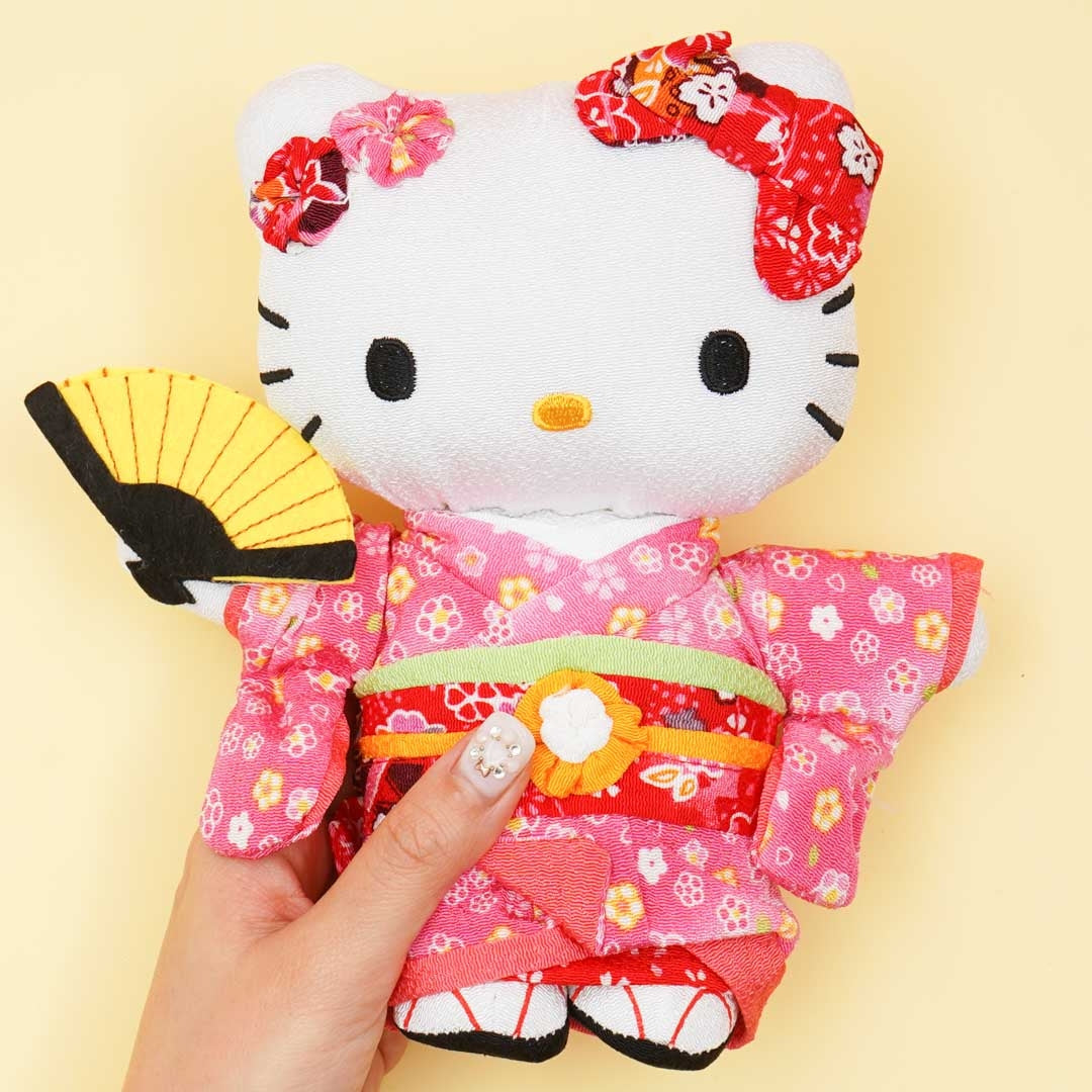 Hello Kitty Chirimen Japanese Doll Plushie - Medium