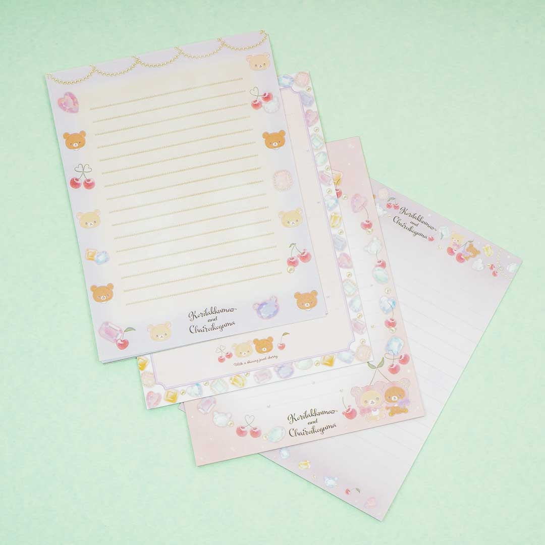 Korilakkuma & Chairoikoguma Jewel Cherry Letter Set