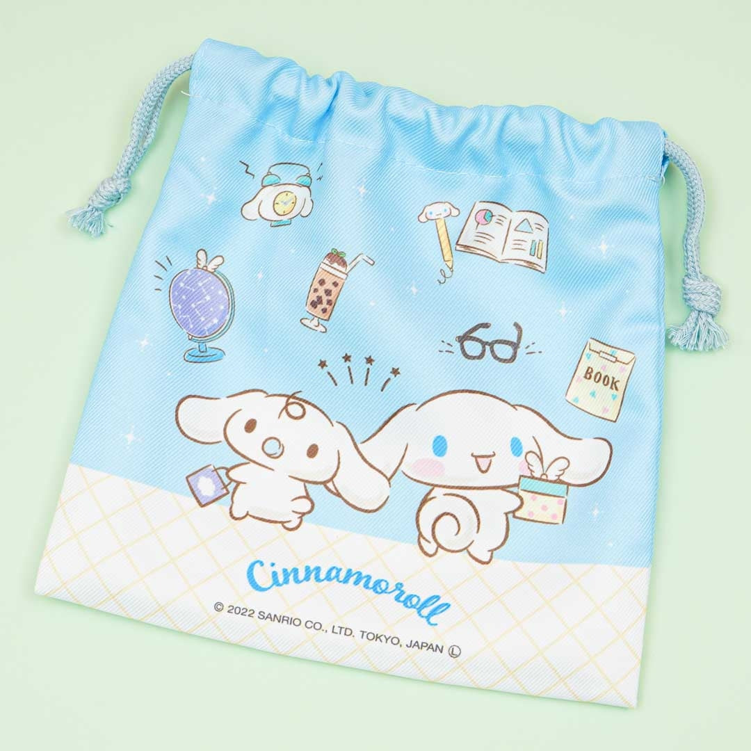 Cinnamoroll & Milk Happy Day Drawstring Pouch