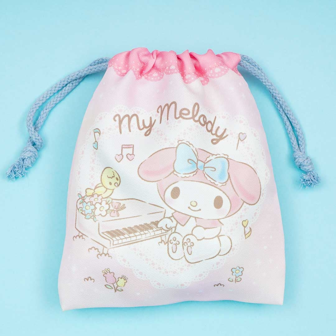 My Melody Piano Time Drawstring Pouch