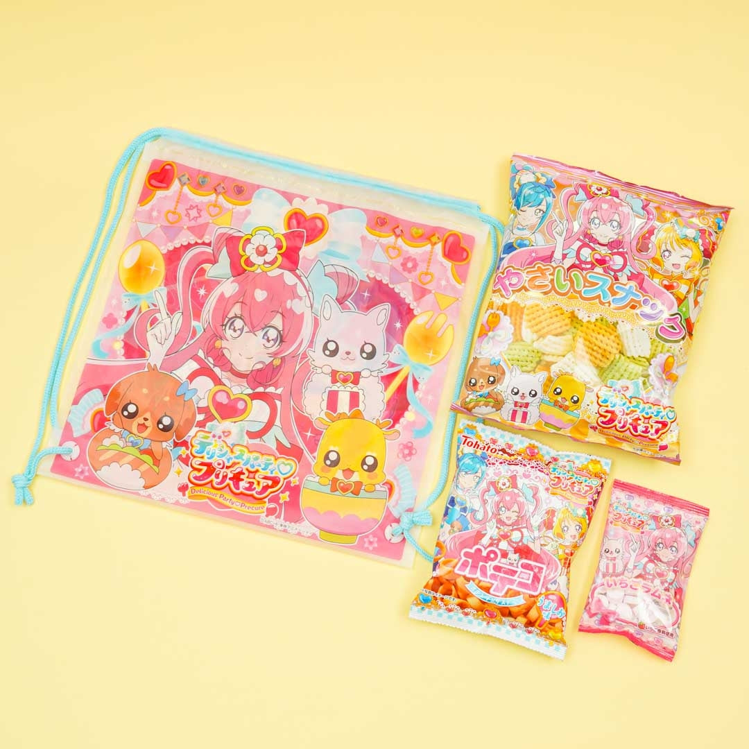 Delicious Party Pretty Cure Drawstring Pouch with Snacks