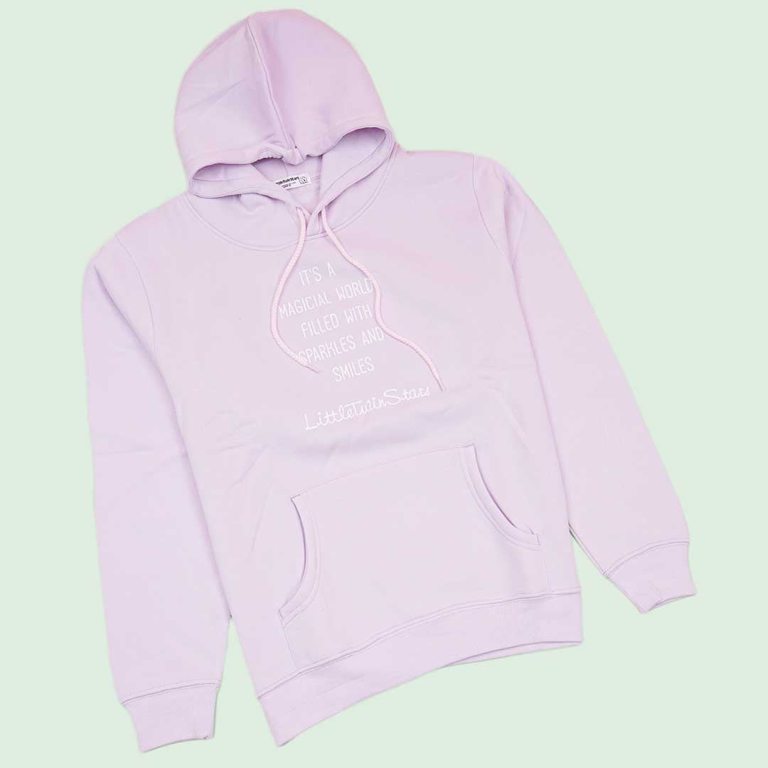Little Twin Stars Long-Sleeved Lavender Hoodie - L
