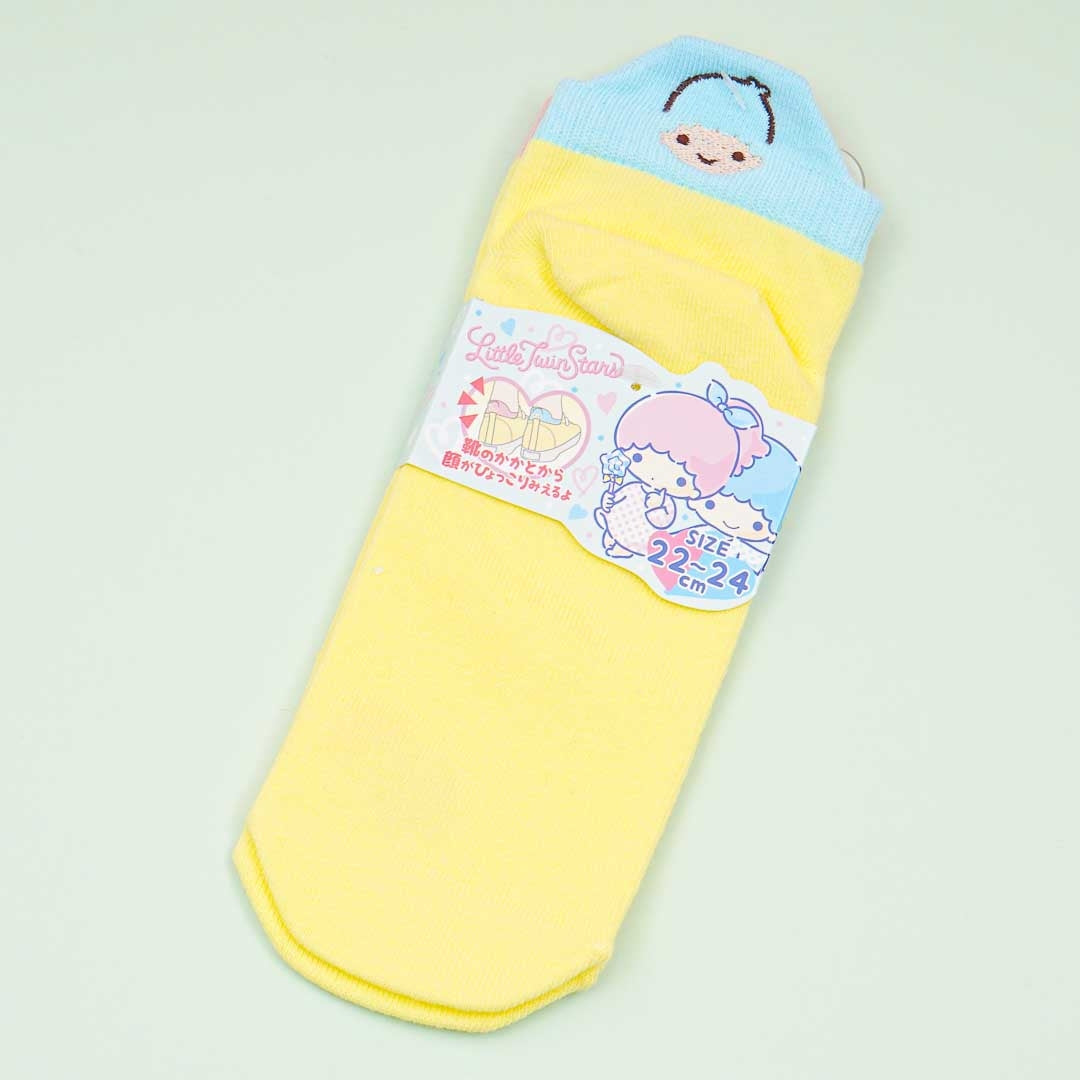 Little Twin Stars Embroidered Heel Socks