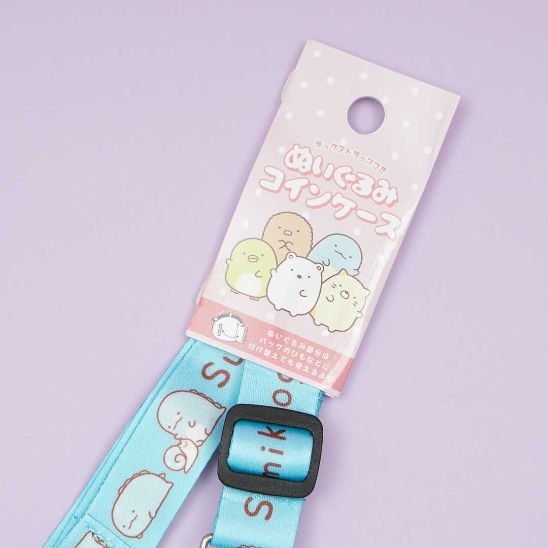 Sumikko Gurashi Fluffy Coin Purse With Neck Strap - Tokage