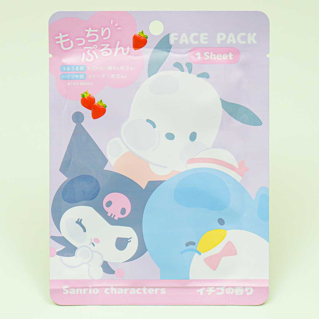 Sanrio Characters Mocchiri Purun! Purple Face Pack - Strawberry