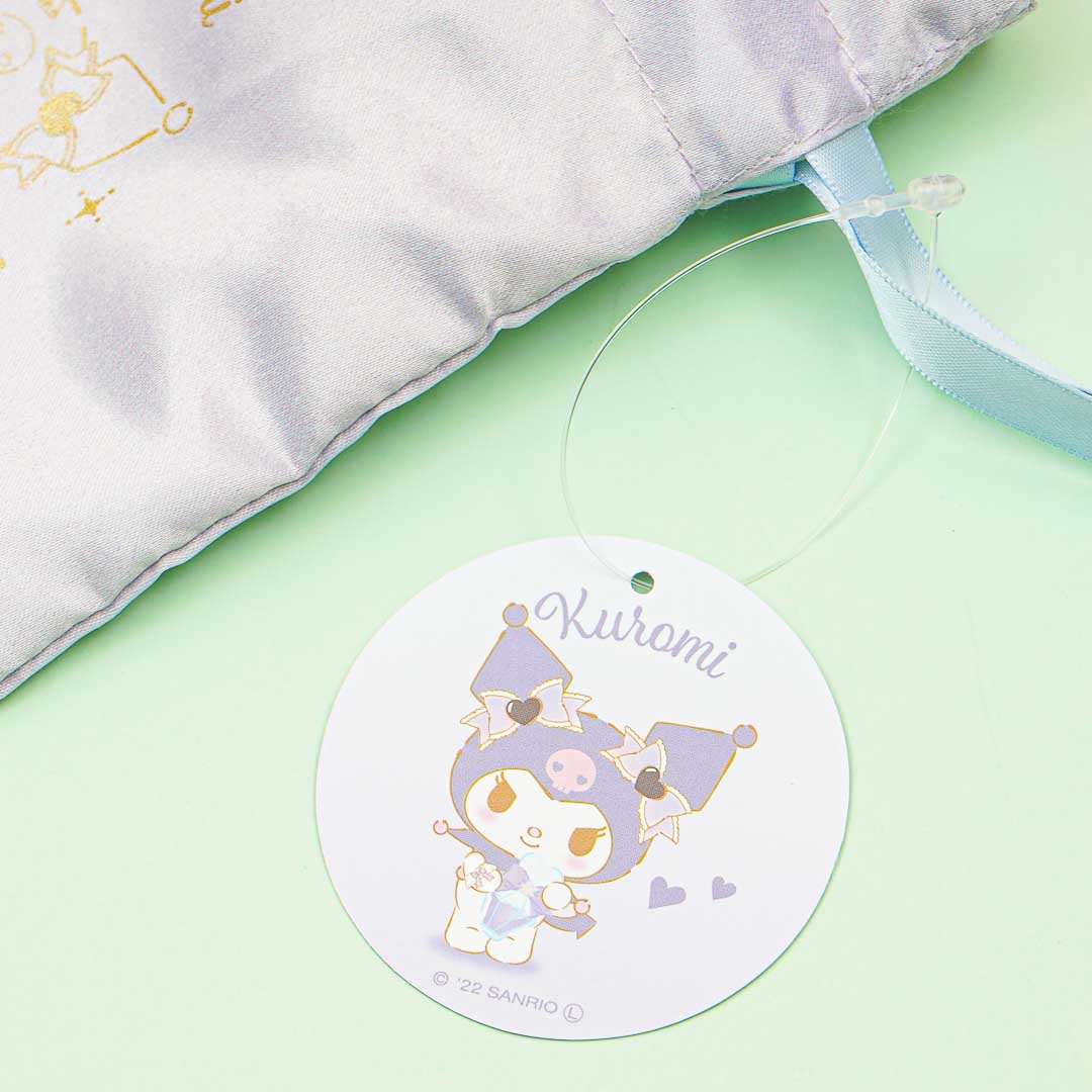 Kuromi Sparkle Hearts Drawstring Pouch