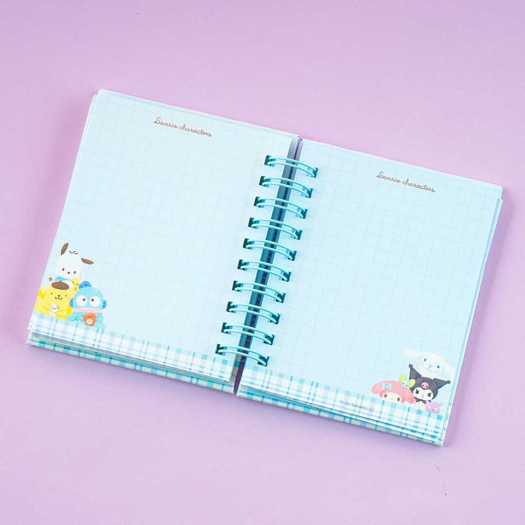 Sanrio Characters Happy Bunch Mini Spiral Notebook With Sticky Notes
