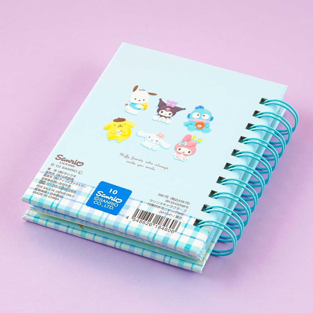 Sanrio Characters Happy Bunch Mini Spiral Notebook With Sticky Notes