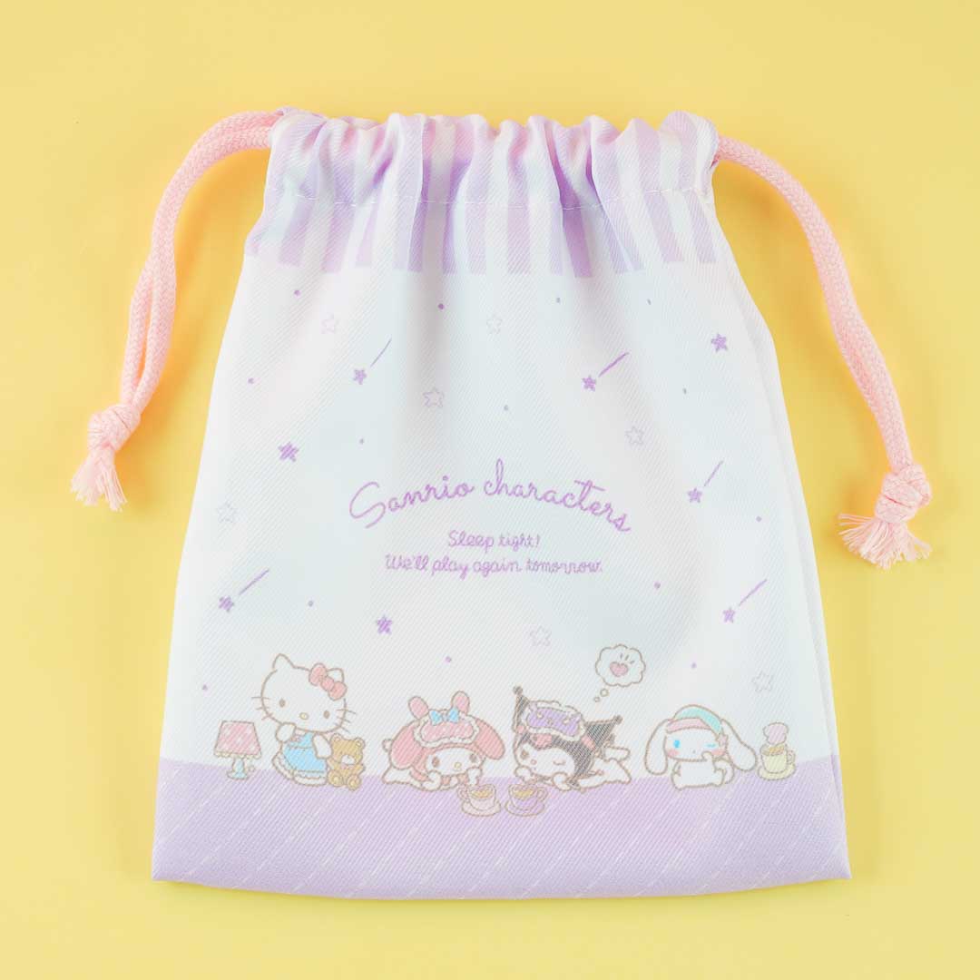 Sanrio Characters Sleepy Drawstring Pouch Set