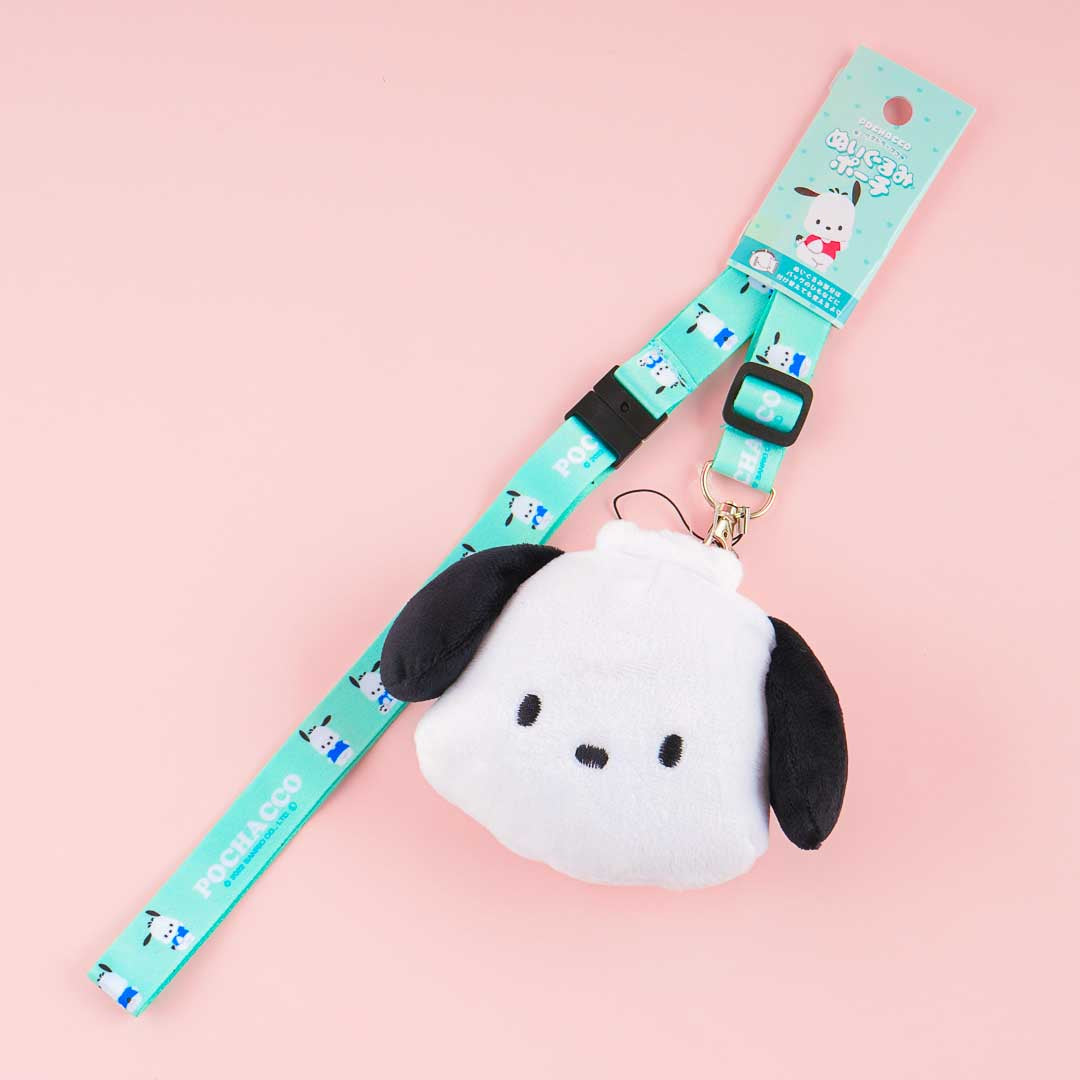 Pochacco Fluffy Coin Purse With Neck Strap