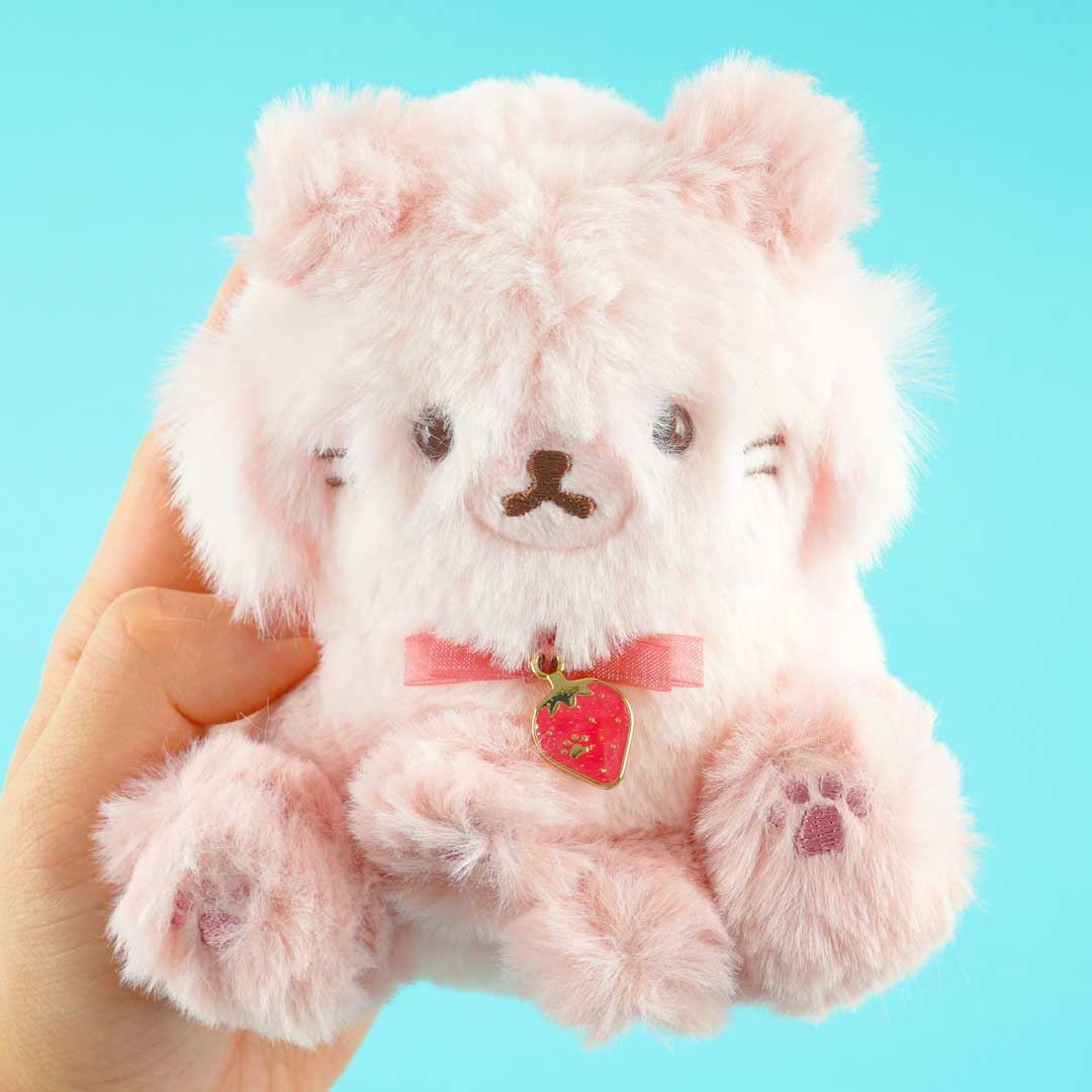 Rilakkuma Strawberry Cats Plushie - Korilakkuma / Medium
