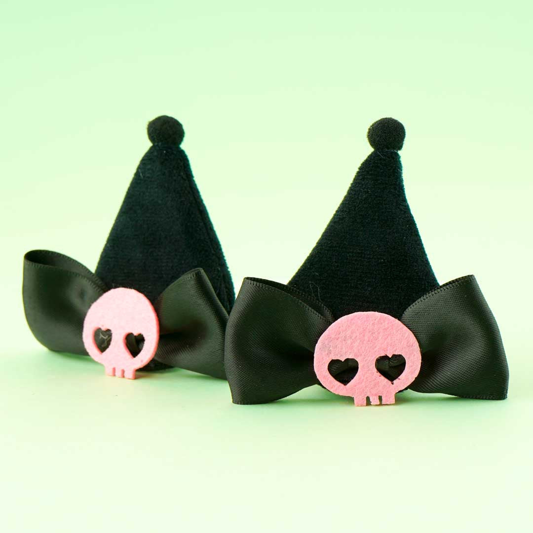 Kuromi Pointed Ears & Skulls Hair Clip Set