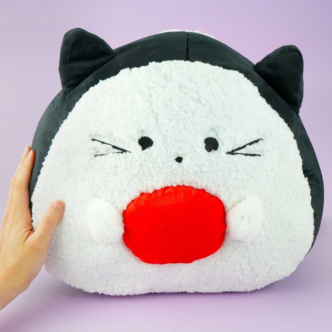 Onigiri Animals BIG Fluffy Cushion - Plum Cat