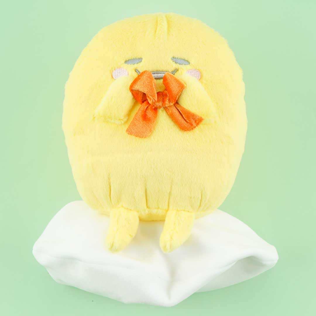 Gudetama Sitting Plushie With Ribbon - Medium