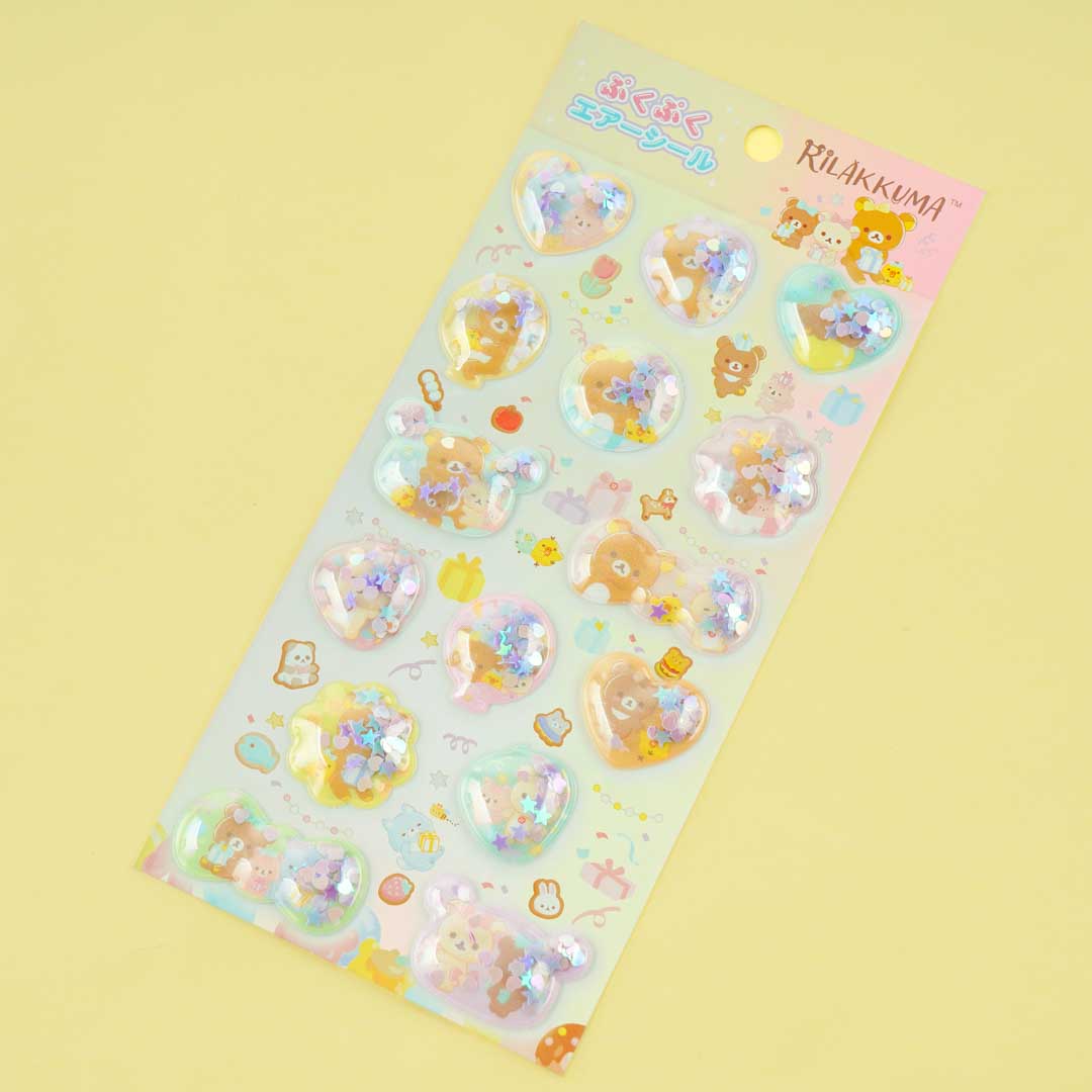 Rilakkuma Puku Puku Air Puffy Stickers - Friends Hangout