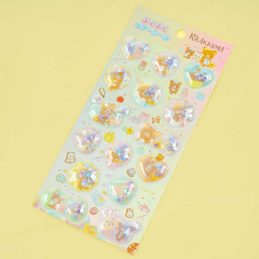 Rilakkuma Puku Puku Air Puffy Stickers - Friends Hangout