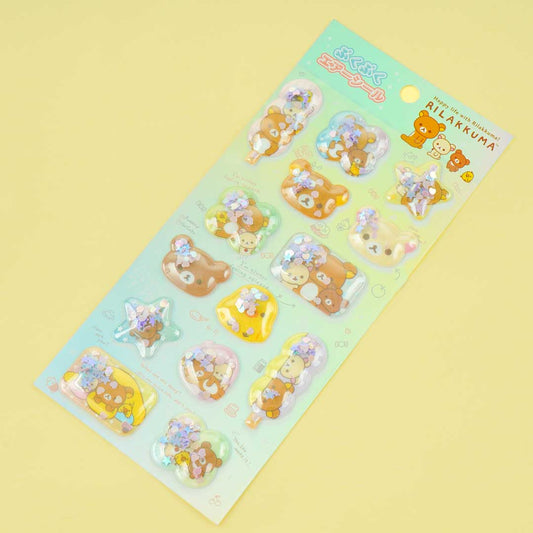 Rilakkuma Puku Puku Air Puffy Stickers - Happy Friends