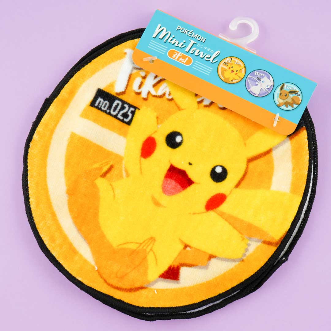 Pokemon Round Mini Towel Set - 3 pcs