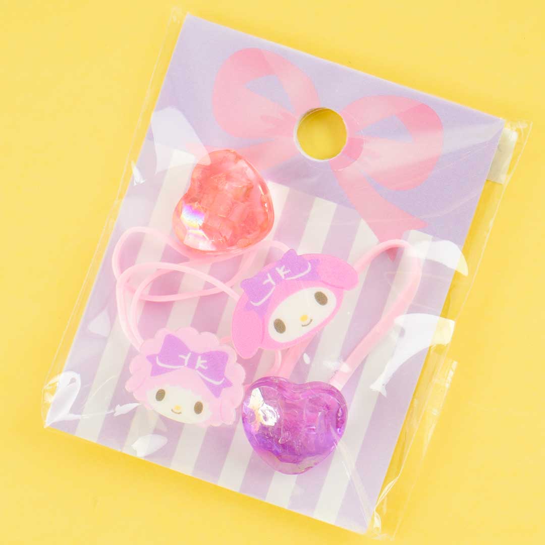 My Melody & My Sweet Piano Hearts Hair Tie Set - 4 pcs