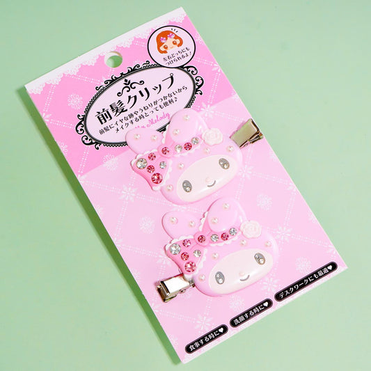 My Melody Bejeweled Sakura Bangs Clip Set