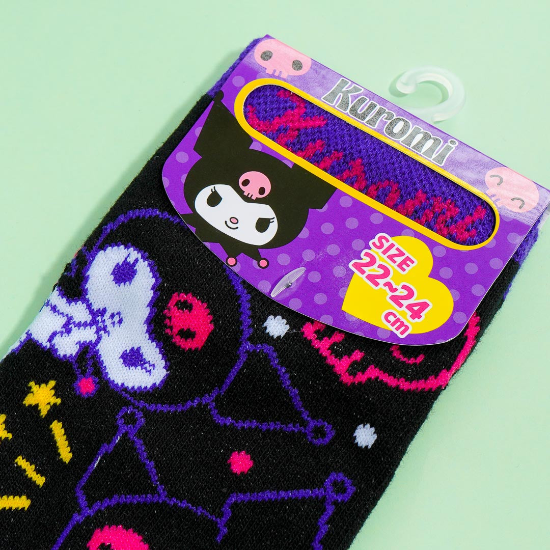 Kuromi Naughty Grin Jacquard Socks