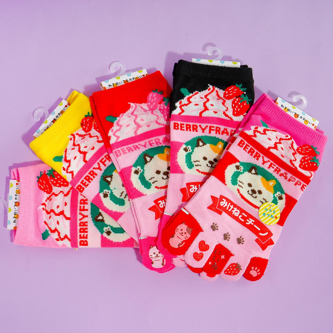 Mikenekoccino Berry Frappe Toe Socks