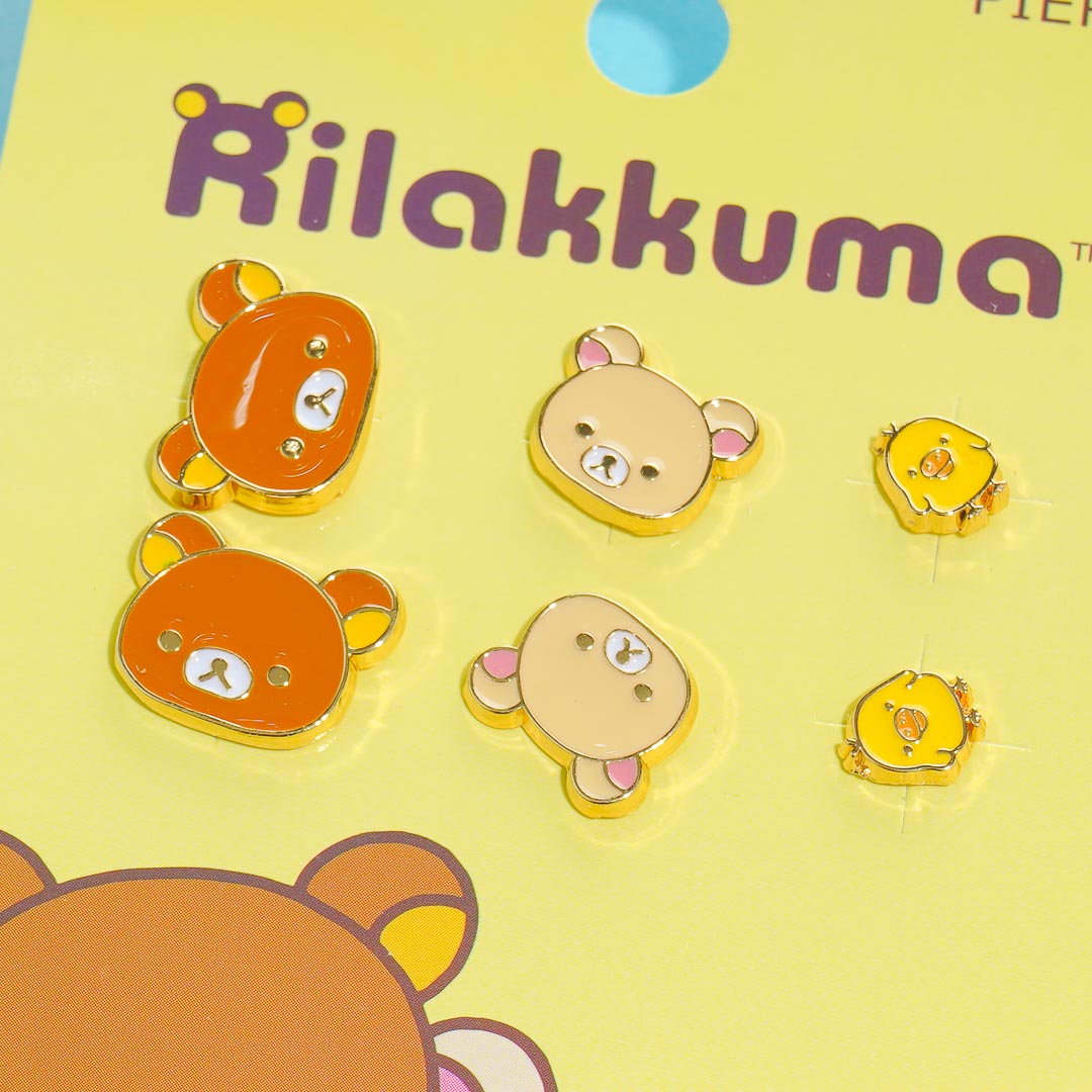 Rilakkuma & Friends Earrings Set - 6 pcs