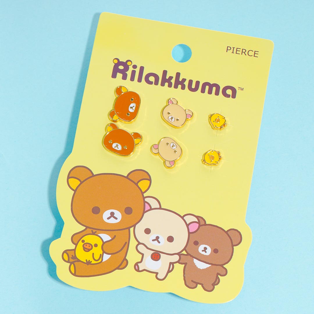 Rilakkuma & Friends Earrings Set - 6 pcs
