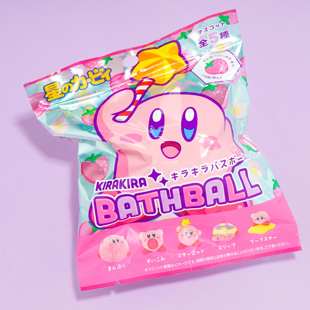 Kirby Of The Stars Glitter Bath Ball - Strawberry