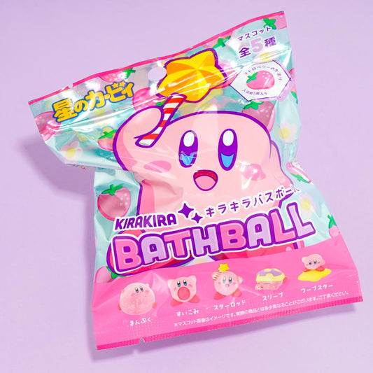 Kirby Of The Stars Glitter Bath Ball - Strawberry