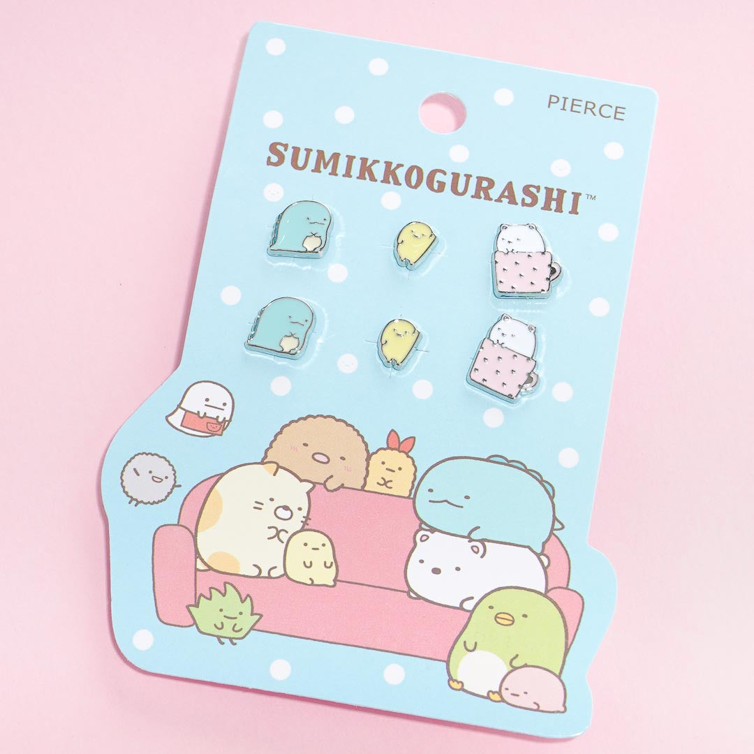 Sumikko Gurashi Lounging Silver Earring Set