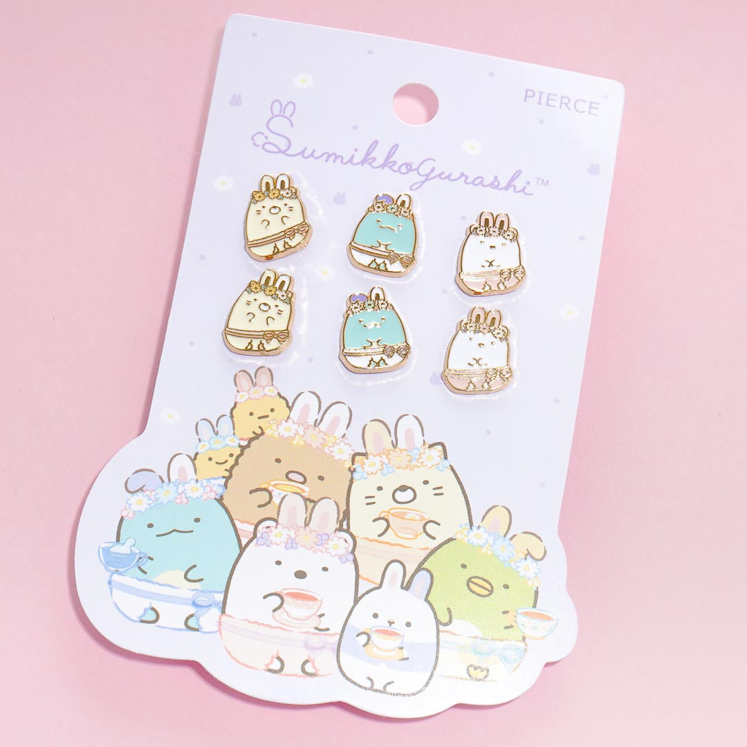 Sumikko Gurashi Flower Bunny Golden Earring Set