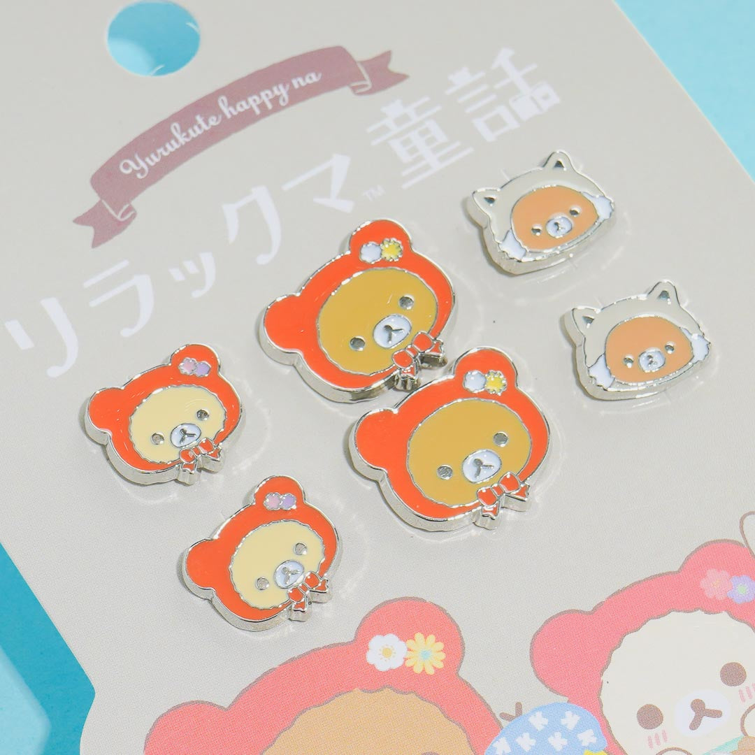 Rilakkuma Yurukute Happy Na Earrings Set - 6 pcs
