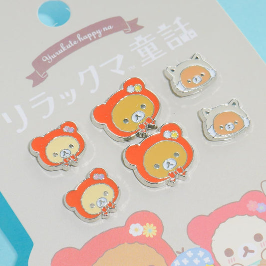 Rilakkuma Yurukute Happy Na Earrings Set - 6 pcs