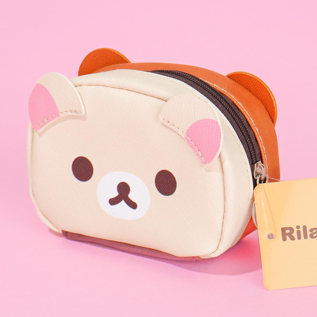 Rilakkuma & Korilakkuma Face Double-Sided Pouch