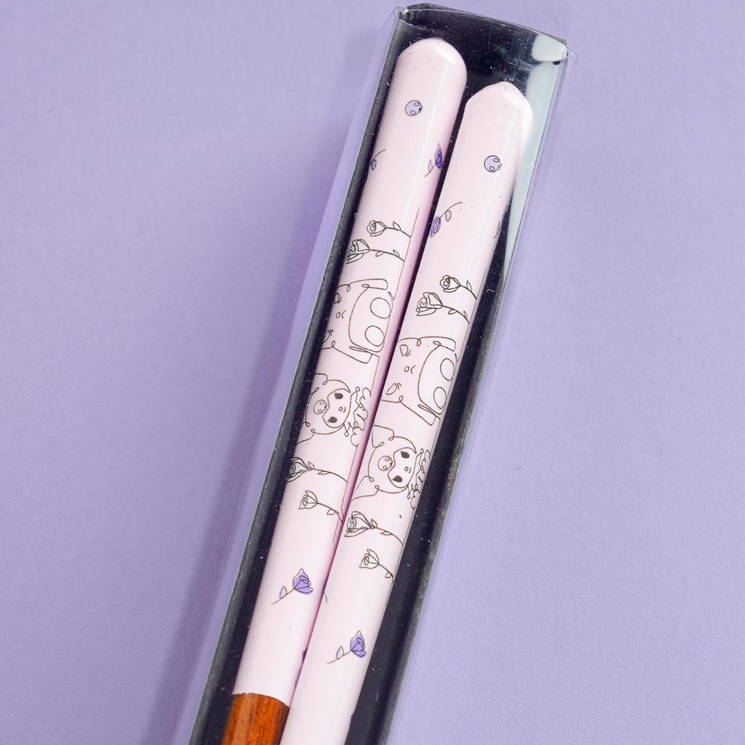 Kuromi & Flower Wooden Chopsticks
