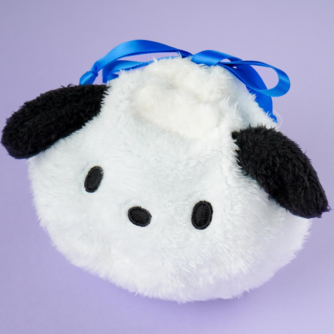 Pochacco Fluffy Face Drawstring Pouch