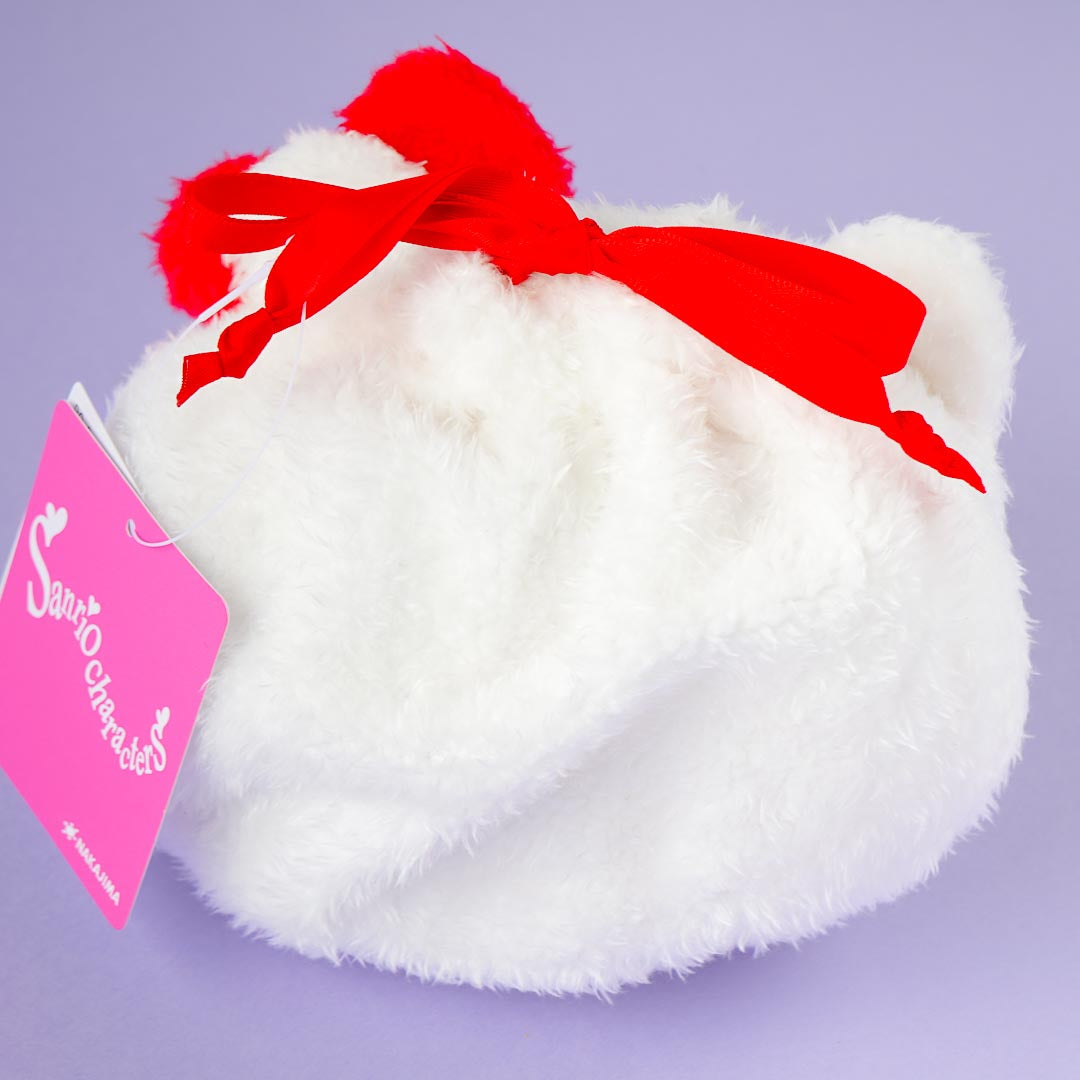 Hello Kitty Fluffy Face Drawstring Pouch