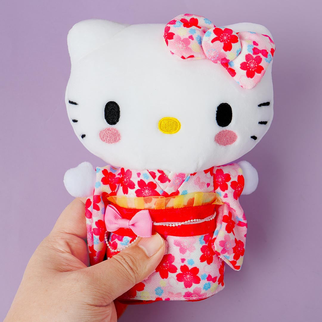 Hello Kitty Blushing Sakura Kimono Plushie - Medium
