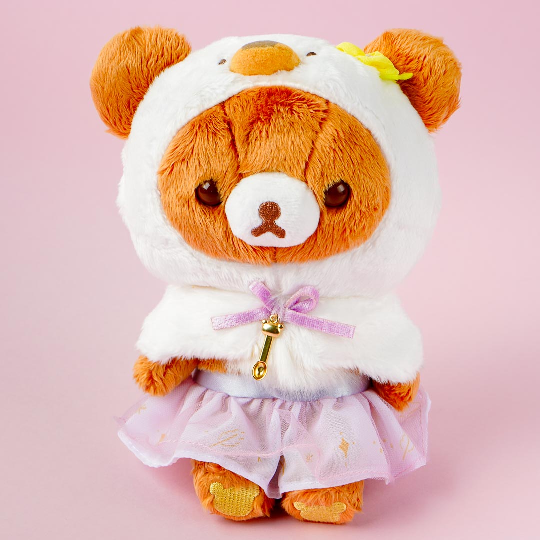 Rilakkuma Swan & Golden Flower Plushie - Chairoikoguma / Medium